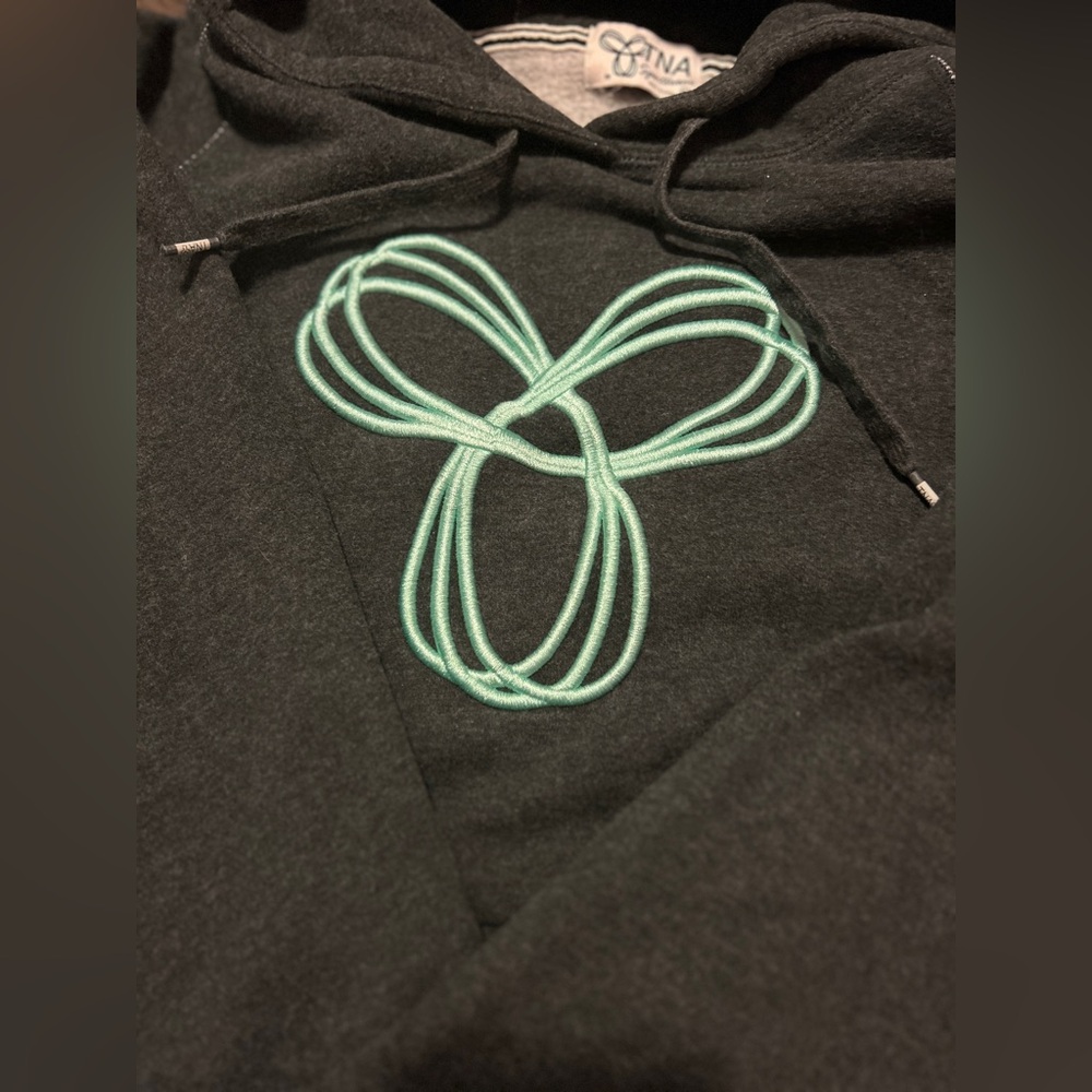 TNA Charcoal Hoodie with Mint Embroidery